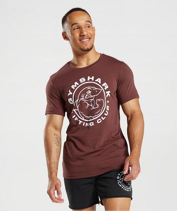 T Shirts Gymshark Legacy Hombre Rosas Marrones | CO 3352SGL